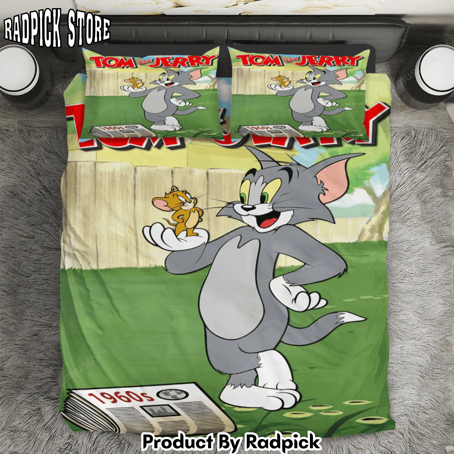 Radpick tom and jerry poster 1 3pcs 3pcs bedding set duvet cover and pillow cases gift for fan rp327706